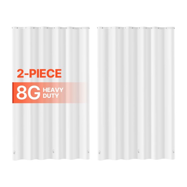 VEVOR Shower Curtain Liner, 8G Heavy-Duty PEVA Shower Liner, 2-Pack