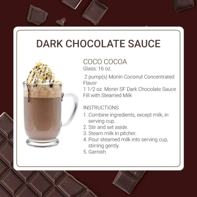 Monin Sugar Free Dark Chocolate Sauce 12 Fl Oz Guilt