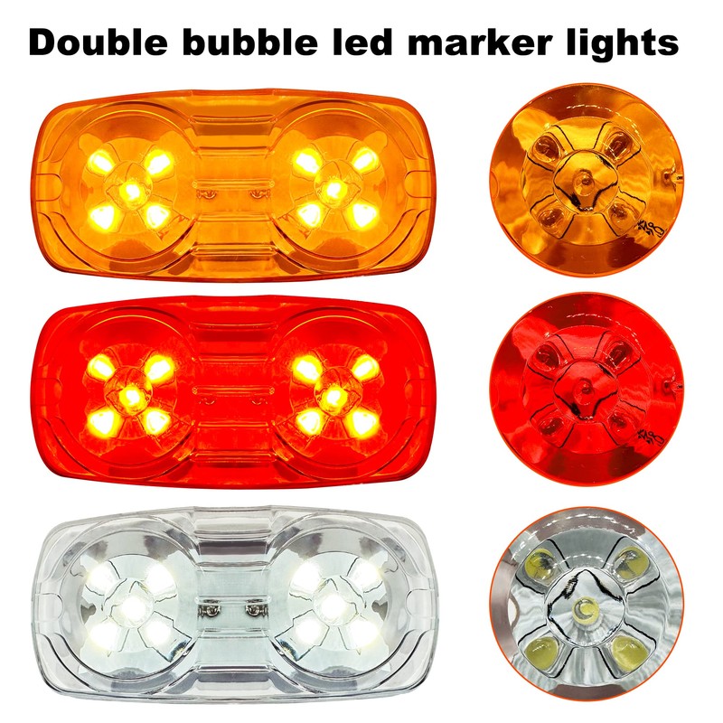 FOUFLY 8Pcs 12V LED Trailer Light 10 LED Side Marker