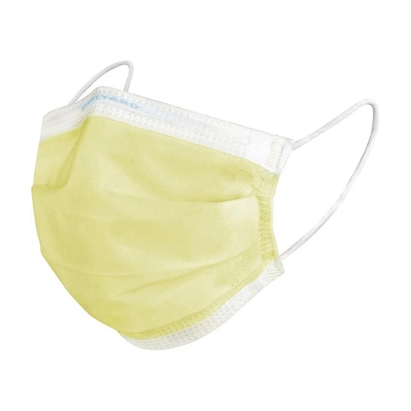 HALYARD Level 1 Disposable Procedure Mask, Earloops, Yellow, 47567 DAMAGE
