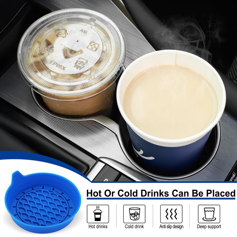 SINGARO Car Cup Holder Coaster, Silicone Cup Holder Insert, Universal