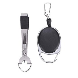 Keenso Zinger Retractor & Fishing Line Zipper, Stainless Steel Multi-functional Fly Fishing Quick Knot Tool Line Cutter Clipper Nipper Tackle