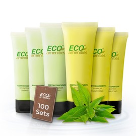 ECO amenities All-in-Kit 200pcs (100 Sets) 2-Piece Hotel Bulk Shampoo and Conditioner Set Per Case; Travel Size Toiletries Set and Hotel Guest Amenities Bulk