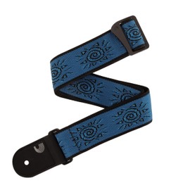 D'Addario Guitar Strap - Acoustic & Electric Guitar Accessories - Eco Leather Ends - Vintage Sun, Blue