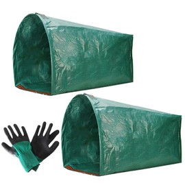 Lawn Leaf Bags - Dustpan for Leaves - Reusable Garden Trash Dustpan 2 Piece with Gloves for Yard Debris Clippings Leaves Collection Outdoor Lawn Patio