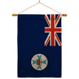 Americana Home & Garden Australia Queensland Burlap House Flag Dowel Set Regional Territory Tony Couch Sydney Oceania Country Particular Area Banner Small Garden Yard Gift Double-Sided, Made in USA