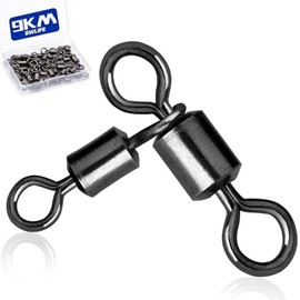 9KM DWLIFE 3-Way Swivel Fishing Tackle - 50pcs Black T Shape 3-Way Swivel Heavy Duty Catfish Saltwater Fishing Parent Child Saltwater Fishing 12*14#