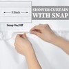 Ttincceer Hook-less Shower Curtain with Snap in Fabric Liners Grey