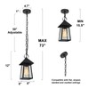 LALUZ Black Outdoor Pendant Lights, Exterior Hanging Light for Porch
