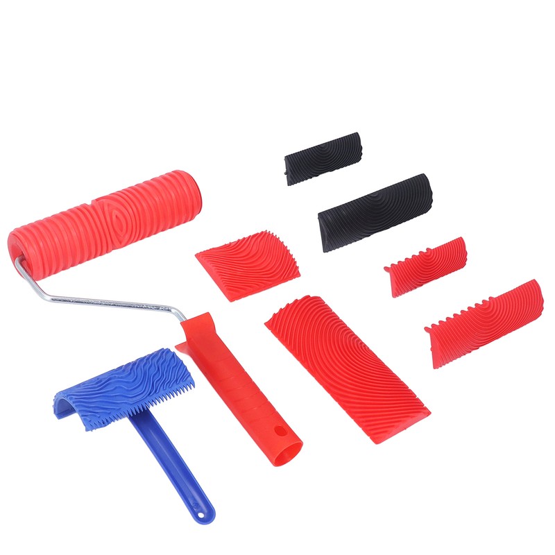 Rubber Wood Graining Tool Handheld Wood Texture Pattern Roller for