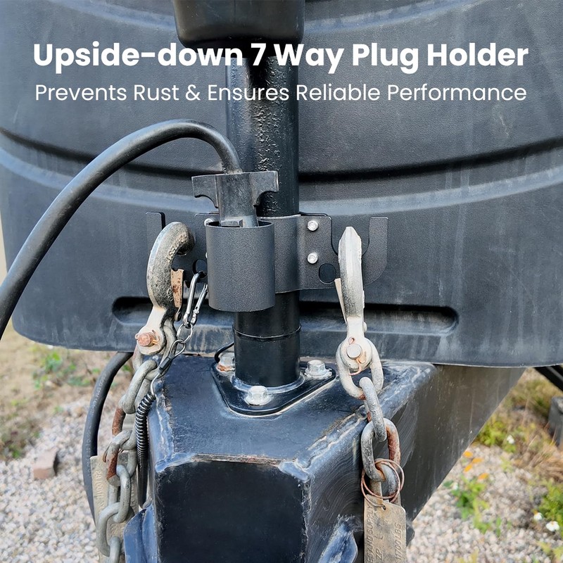 Safoner Aluminum Trailer Towing Chain Organizer with 7-Way Plug Holder-