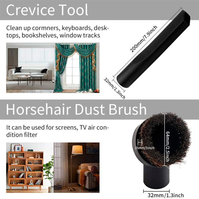 Universal For Vac Accessories 32mm(1 1/4in) Vacuum Attachments Dusty Brush
