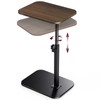 End Table C-Shaped Adjustable Pedestal Side Table Night Stand with