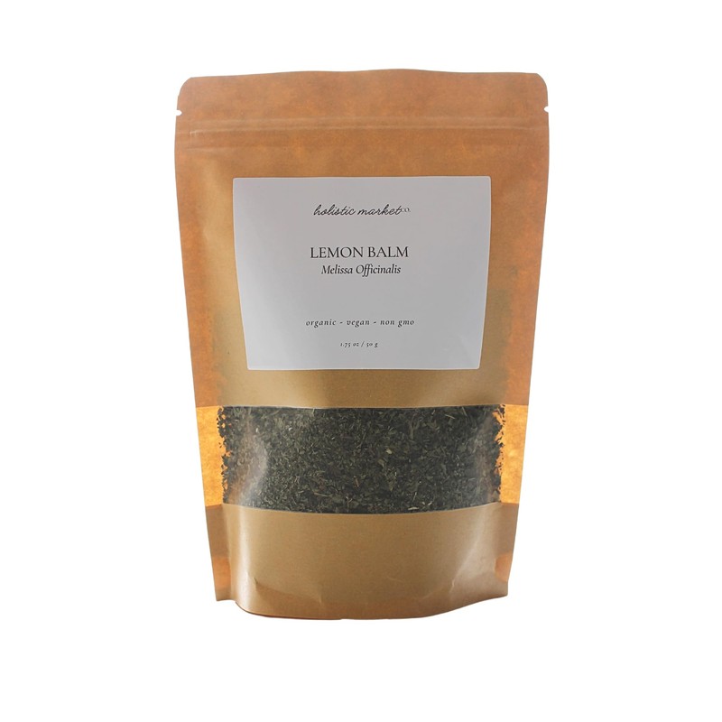 Holistic Market Co. Lemon Balm Certified Organic Non-Irradiated Non-GMO Premium