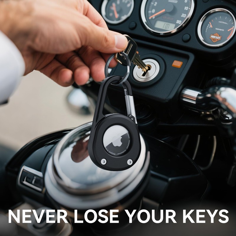 for AirTag Holder with Car Keychain, Heavy Duty Carabiner Keychain