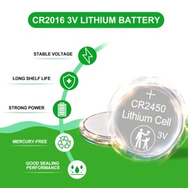 DURNERGY 5 Pack CR2450 3V Lithium Coin Cell Battery, 2450, ECR2450, KCR2450, BR2450, DL2450, LM2450, KT-CR2450, CR2450BP, GPCR2450