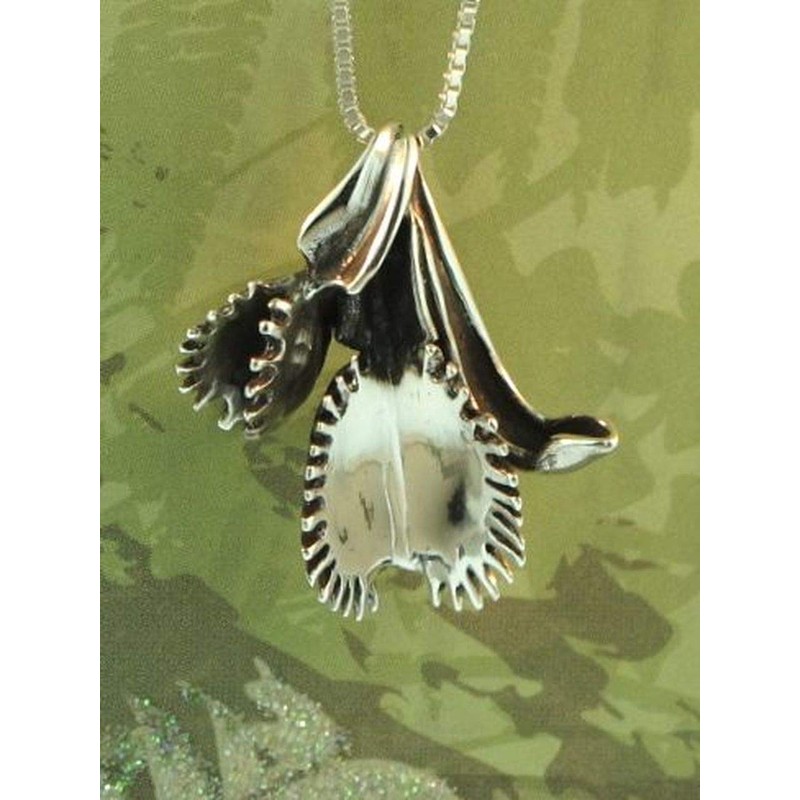 Silver Double Venus Flytrap Necklace