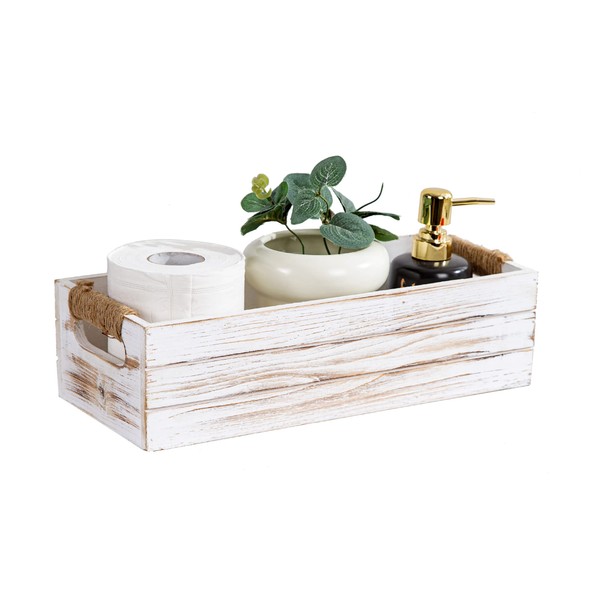 TIMRIS Rustic Wooden Box, Farmhouse Bathroom Decor Box, Wooden Toilet