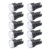 10Pcs White Indicator Light AC/DC 110V, 22mm Panel Mount, for