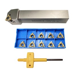 SATPISTOUL Lathe Tool Threading Solution: SER2020K16 Turning Tool Holder with Indexable Lathe Tool Threading Insert 16ER AG60 for Efficient Lathe Thread Cutting (Alloy Spring Steel 60Si2Mn)