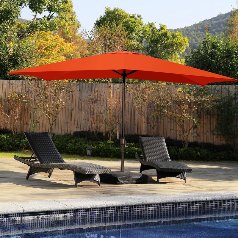 Blissun 10' Rectangular Patio Umbrella Outdoor Market Table Umbrella with