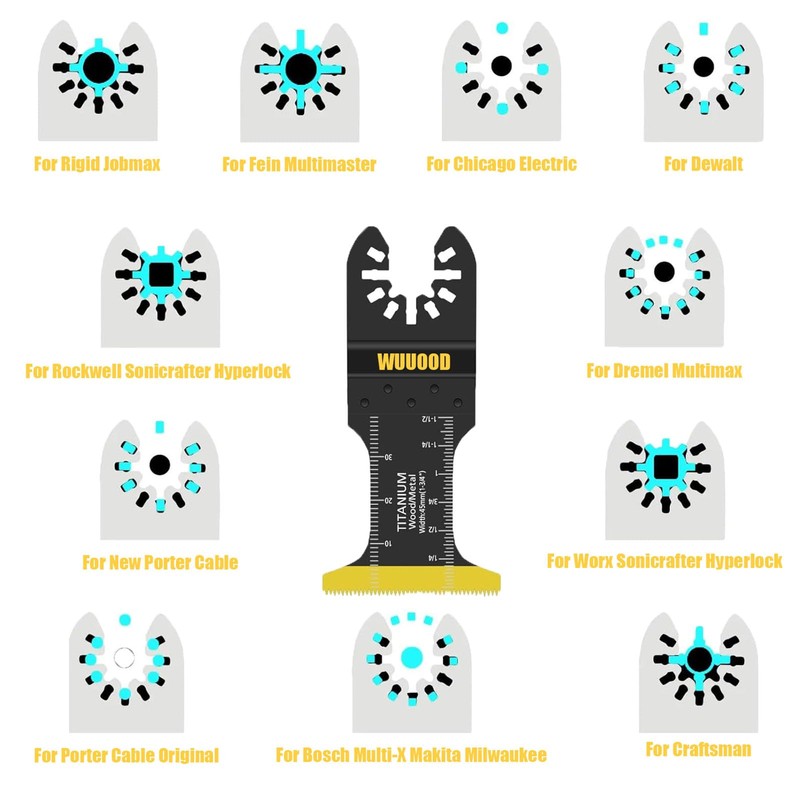 Titanium Oscillating Saw Blades,10PCS Universal Multitool Blades,Oscillating Tool Blade for