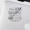 Decal Stickers of Peace for The New Year (Metallic Silver)