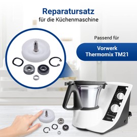 VIOKS Bearing Set TM21 Drive Set Consisting of Gear and 2x Ball Bearings Replacement for Vorwerk – Accessories for Vorwerk Thermomix TM21 & Thermomix TM21 Spare Parts
