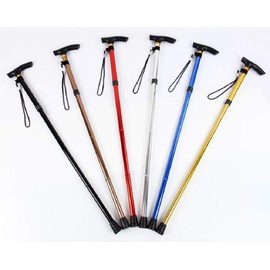 杖 折りたたみ 軽量 つえ 介護 おしゃれ 男性用 女性用 ウォーキング 山登り リハビリ 全６色 (ブラック)