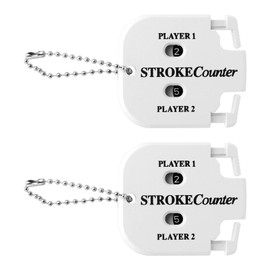 Aihoom 2PCS Golf Stroke Counter, Clicker Counter with Keychain, Portable Golf Shot Counter Score Keeper with Dial Reset, Handy Golf Accessories for Counting, Practice, Competitions and Games (White)
