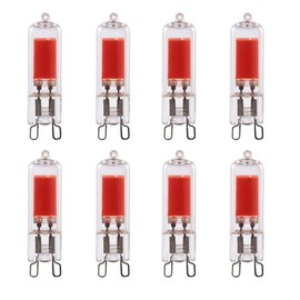 G9 COB LED Bulb 3W Red Light Bulbs G9 LED Bulbs Replace 30W Halogen Light Bulbs G9 Red Light Decorative Lighting Bulbs for Indoor Wall Sconce Crystal Chandelier Bathroom Fixture(8 Pack)