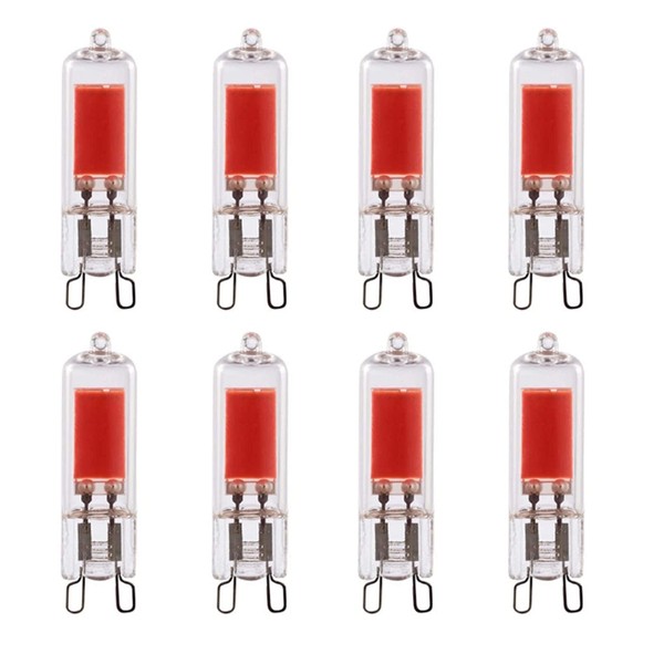 G9 COB LED Bulb 3W Red Light Bulbs G9 LED Bulbs Replace 30W Halogen Light Bulbs G9 Red Light Decorative Lighting Bulbs for Indoor Wall Sconce Crystal Chandelier Bathroom Fixture(8 Pack)
