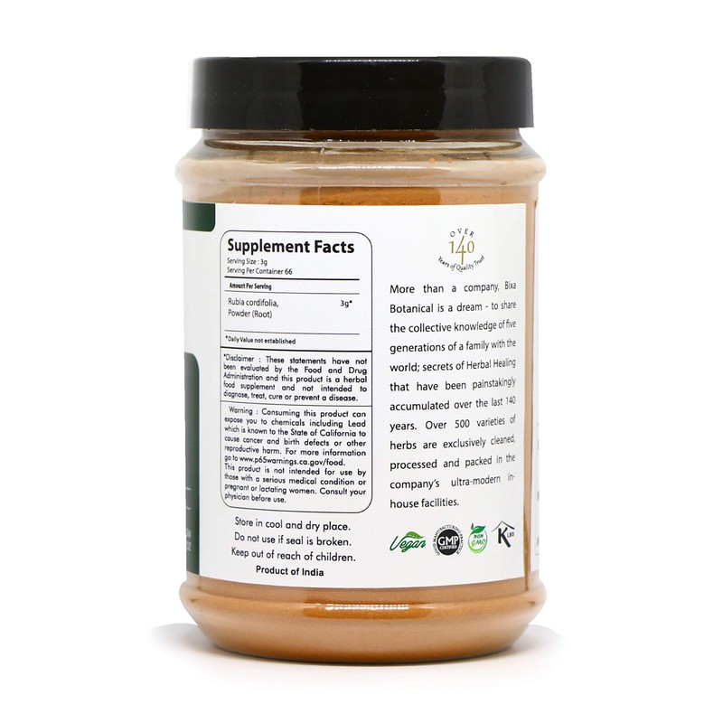 Manjistha Powder (Rubia cordifolia) Natural Blood Cleanser & Skin Tonic