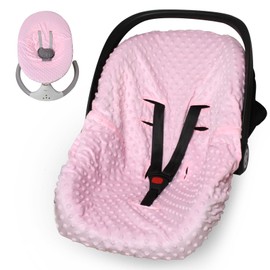 Infant Car Seat Cover Liner, Carseat Cover Liner and Protection for Baby Boys Girls, Soft Comfortable, Machine Washable, Universal Fit (Pink)