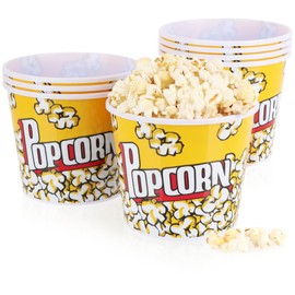 com-four® 8 x Popcorn Buckets - Reusable Popcorn Bowl - Drink Cups for Popcorn - Small Popcorn Cup for Movie Night - 1.25 Litres (1.25 Litres - 8 Buckets)