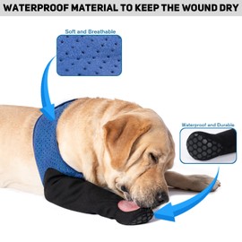 COODEO Dog Socks to Prevent Licking Paws, Dog Healing Boots & Paw Protectors with Non-Slip Bottoms to Protect Wounds, Waterproof Sleeve Dog Shoes for Licking (3XL_Left)