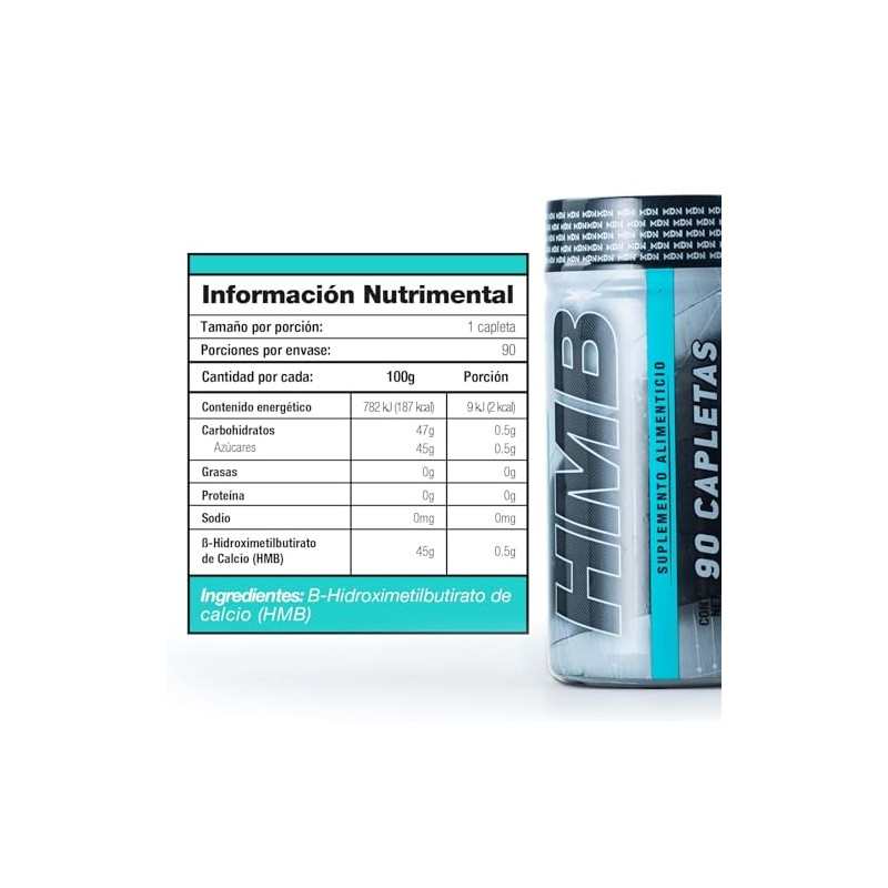 HMB, Mdn Sports, 90 Capletas, Masticables, Sabor Piña