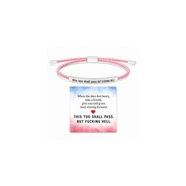 LIU JUN This Too Shall Pass Bracelet For Women (Silver+Pink)