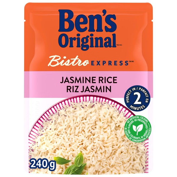 BEN'S ORIGINAL BISTRO EXPRESS Jasmine Rice, Long Grain Rice Side Dish, 240g Pouch