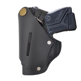 OWB Cross Draw 380 Holster – Fits Ruger LCP, LCP II, Sig P238 P290, Walther PPK, S&W Bodyguard – Driving Holster for Outside Waistband Carry (Black 2)