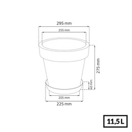 Lofly series grey flower pot 30 cm diameter
