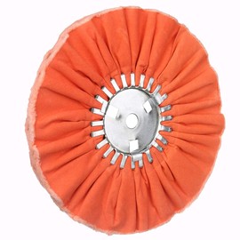 10" Orange Airway Buffing Wheel,5/8'' Arbor Hole,16 Plys/Medium Polishing for Angle Grinder,1PC