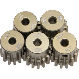 7075 Aluminum Alloy 32 DP 3.175 mm Pinion Gear Set for 12T 13T 14T 15T 16T Motor Gear Application 1/10 RC Car 3.175mm (1/8") Axle,