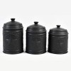 Set of 3 Black Unique Black Star Sealed Storage Canisters,