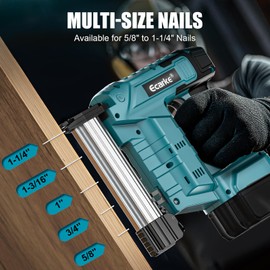 Ecarke Cordless Brad Nailer Compatible with Makita 18V Battery: 2-in-1 18 Gauge Electric Nail Gun/Staple Gun, 5/8 to 1-1/4 Inch Brushless Nail Gun with 100 Nails for Wood Carpentry,2 Modes(No Battery)