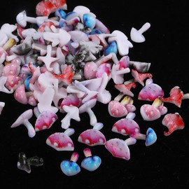 FNKFNK Colorful Mushroom Nail Charms 3D Resin Mushroom Flatback Nail Rhinestones Cute Gradient Color Mushroom Nail Gems Kawaii Summer Nail Art Accessories for Women DIY Nail Art Decoration 50Pcs