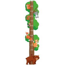 SPACE - Tape Measure with Forest Motif - Wall Picture for Children's Room - Children's Scale - Wall Sticker - Wall Sticker - Wall Decoration - Sticker for Living Room, Nursery, Bedroom