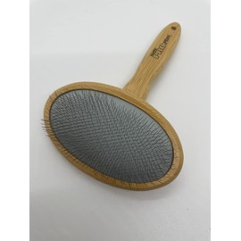 Burgham Pro Plus Grooming Brushes for Dogs, Soft Slicker Brush, Professional Pet Grooming Tool with Stainless Steel Pins & Crafted Bamboo Handle for Comfort & Control (large)