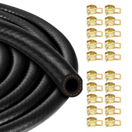Fuel Hose, 6 Metres, 6 mm Petrol Hose, Oil and Diesel Hose with 20 Hose Clamps, Flexible Hose for Car, Motorcycle, Small Engines