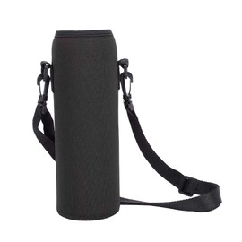 Water Bottle Case, Water Bottle Cover, Water Bottle Cover, Neoprene Material, Shoulder Bag, Cold Retention, Adjustable, Portable, Convenient, Supports 33.8 fl oz (1,000 ml) (Black)